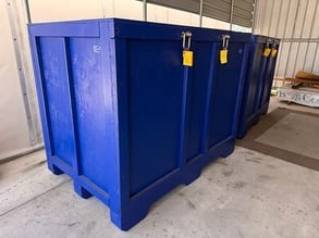 dark blue trade show crate