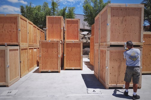 wooden crates stacked