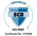 SCB ISO9001 logo with cert no