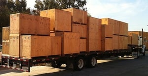 wooden crates loaded on truck