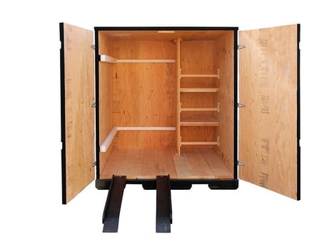 ramps shelves doors wooden containers