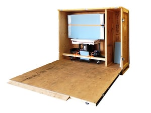 custom wood crate with ramp
